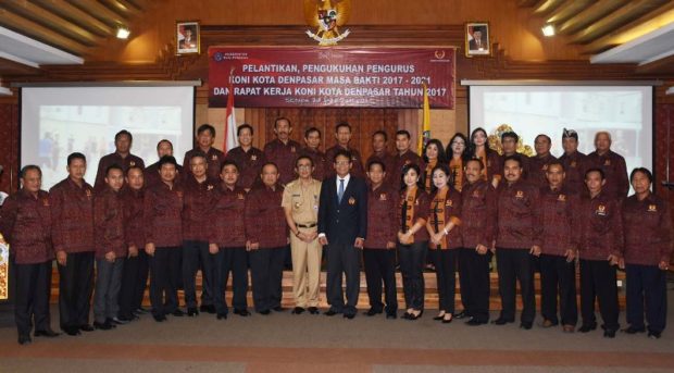 Pengurus KONI Kota Denpasar Periode 2017-2021 Dilantik – Wawali Jaya Negara : Kerja Profesional Untuk Kemajuan Olahraga Denpasar