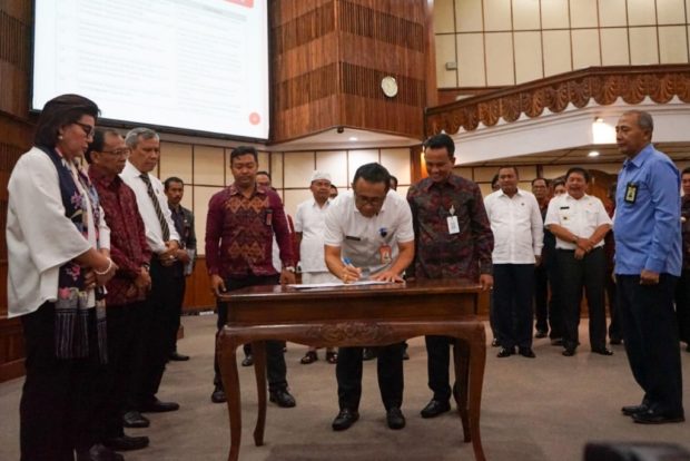 Pemkot Tandatangani Nota Kesepahaman Dengan Bank BPD Bali dan BPN
