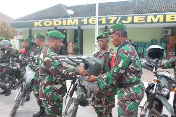 Kodim Jembrana Terima 7 Unit Trail Untuk Menunjang Operasional Babinsa