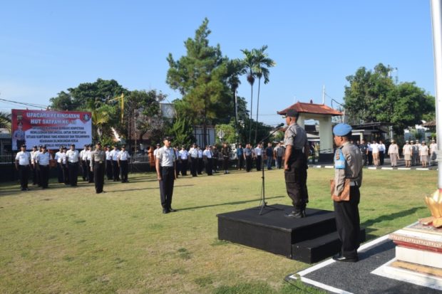 HUT Satpam ke – 39 di Polres Karangasem, Satpam Dituntut Semakin Profesional
